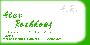 alex rothkopf business card